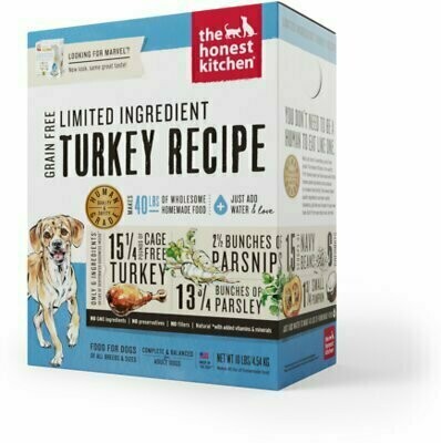 The Honest Kitchen Limited Ingredient Diet Turkey Recipe Grain-Free Dehydrated Dog Food - 10 Pound Box
