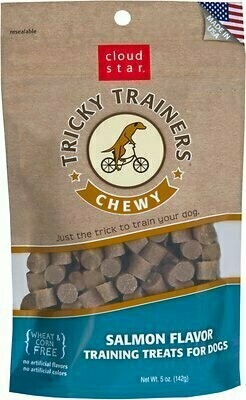 Cloud Star Chewy Tricky Trainers Salmon Flavor Dog Treats - 5 oz. Bag