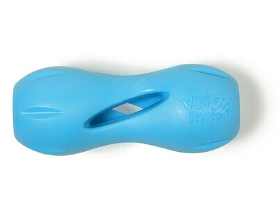 West Paw Zogoflex Qwizl Chew Toy for Dogs, Small Aqua Blue