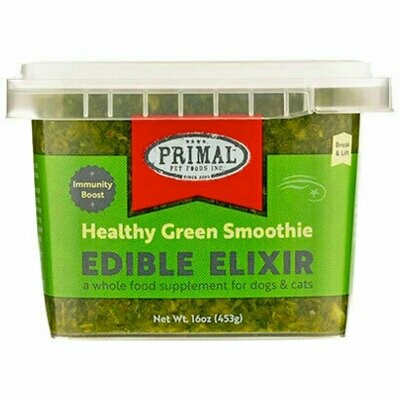 Primal Edible Elixir Healthy Green Smoothie Immunity Boost Dog &amp; Cat Food Topper - 32 oz.