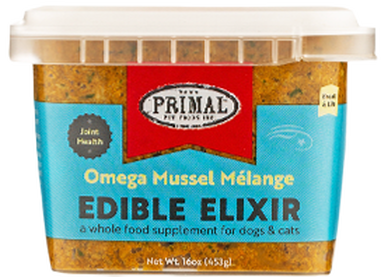 Primal Edible Elixir Omega Mussel Melange Joint Health Dog &amp; Cat Food Topper - 16 oz.