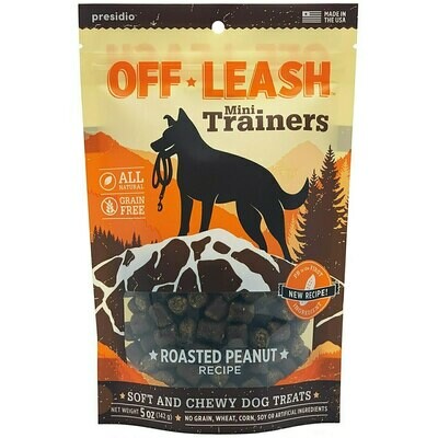 Presidio Natural Pet Company Off Leash Mini Trainers Roasted Peanut Dog Treats - 5 oz.