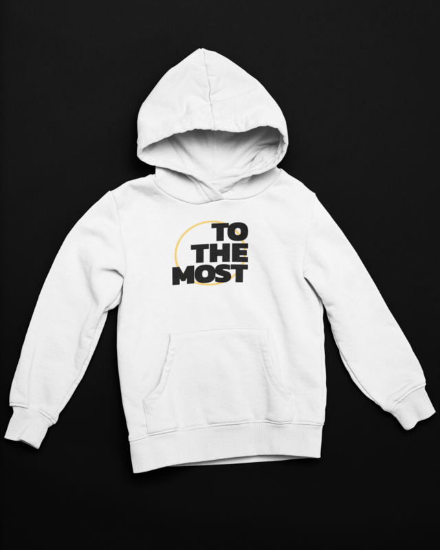 ToTheMost... Unisex Pullover Hoodie - &quot;Big Circle&quot; WHITE