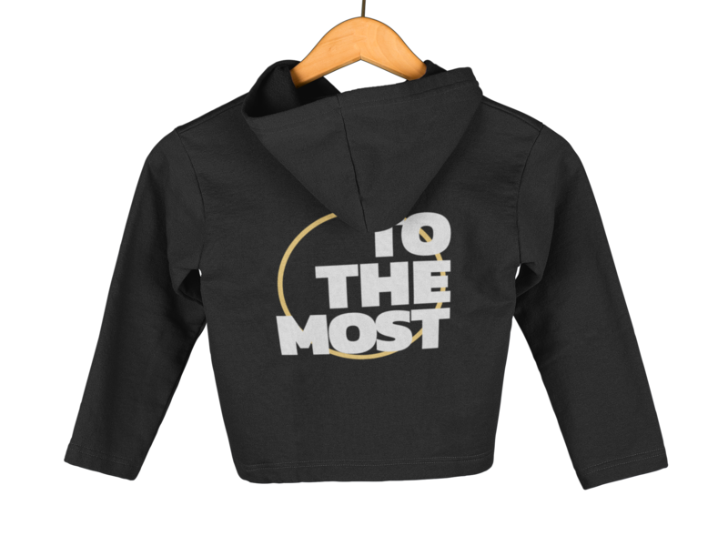 ToTheMost... &quot;Big Circle&quot; Children&#39;s Pullover Hoodie BLACK