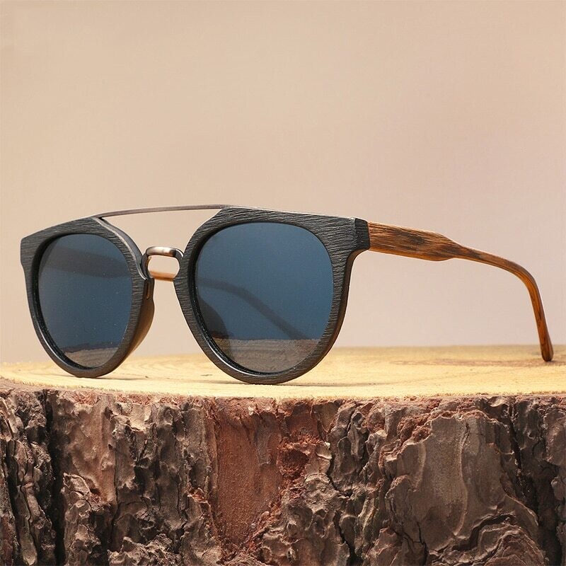 Óculos de sol vintage de madeira para homens/mulheres lente polarizada de alta qualidade UV400 óculos de sol clássico