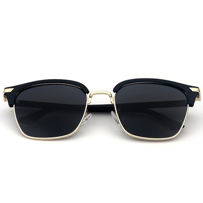 Novos óculos de sol polarizados cor de armação quadrada de metal fashion pc para homens e mulheres