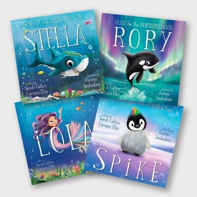 HARPER, LOLA, NORI, OLLIE, RORY, SHELDON, SNOWY, SPIKE & STELLA (4 Pack Hard Cover Set)