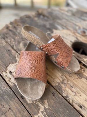 Tooled Leather Sandals 