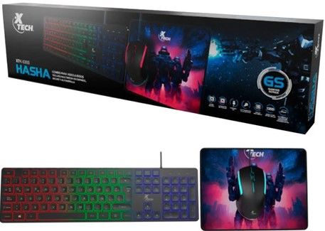 XTECH COMBO TECLADO  MOUSE Y MOUSEPAD GAMING ALAMBRICO (XTK-535S)