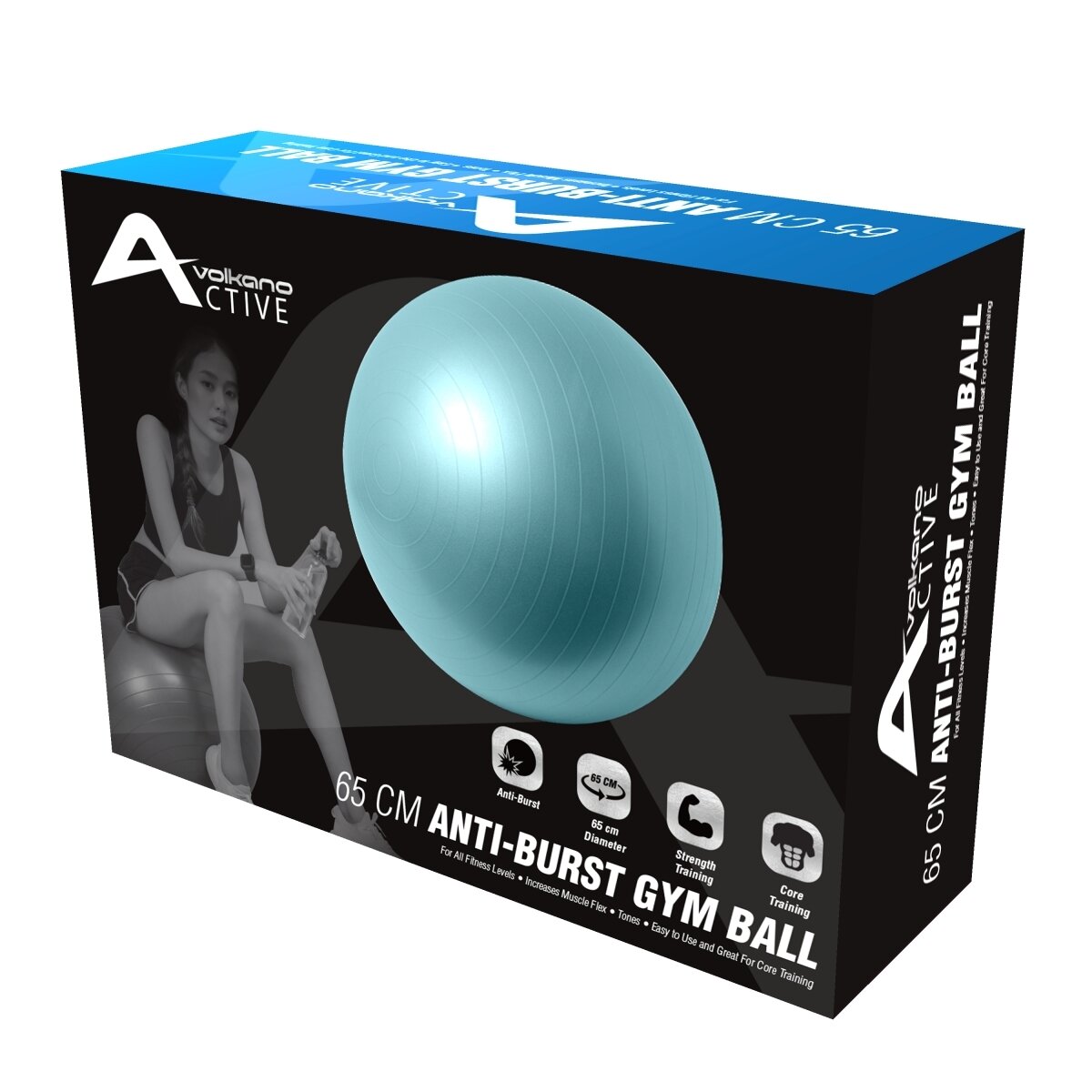 Volkano Active 65cm Anti Burst Gym Ball - Mint