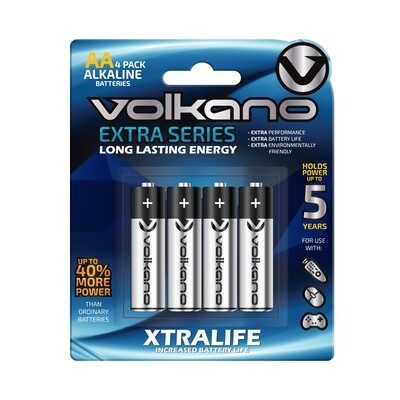 Volkano Alkaline Batteries AA pack of 4