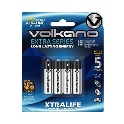 Volkano Alkaline Batteries AAA pack of 4