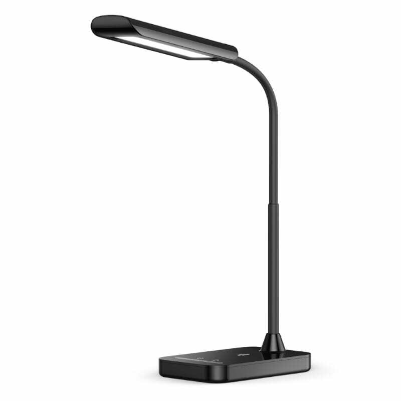 Taotronics LED 386 Lumen Desk Lamp with Flexible Gooseneck,75 Modes,7 Brightness Levels,Touch Dimmer - Black