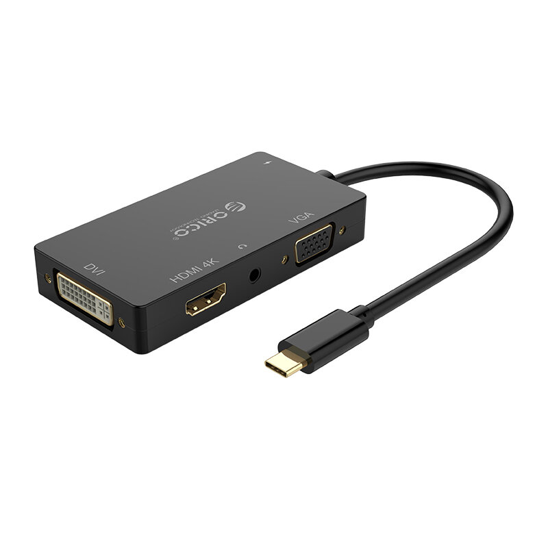 Orico USB Type-C HDMI,DVI,VGA,3.5mm Audio Docking Station - Black