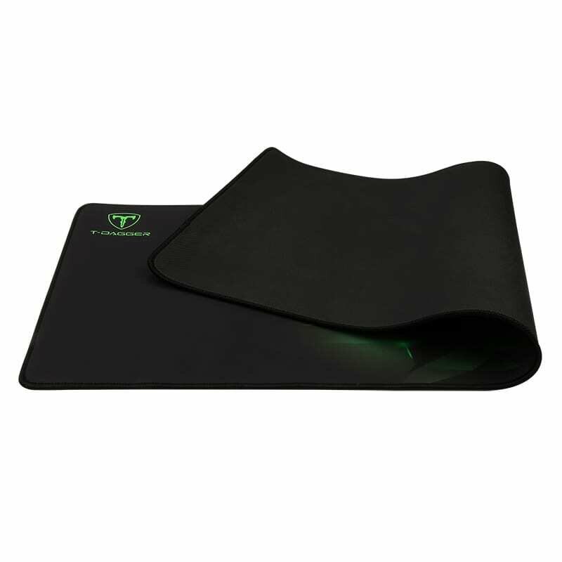 T-Dagger Geometry Large Size 780mm x 300mm x 3mm,Speed Design,Printed Gaming Mouse Pad Black and Green