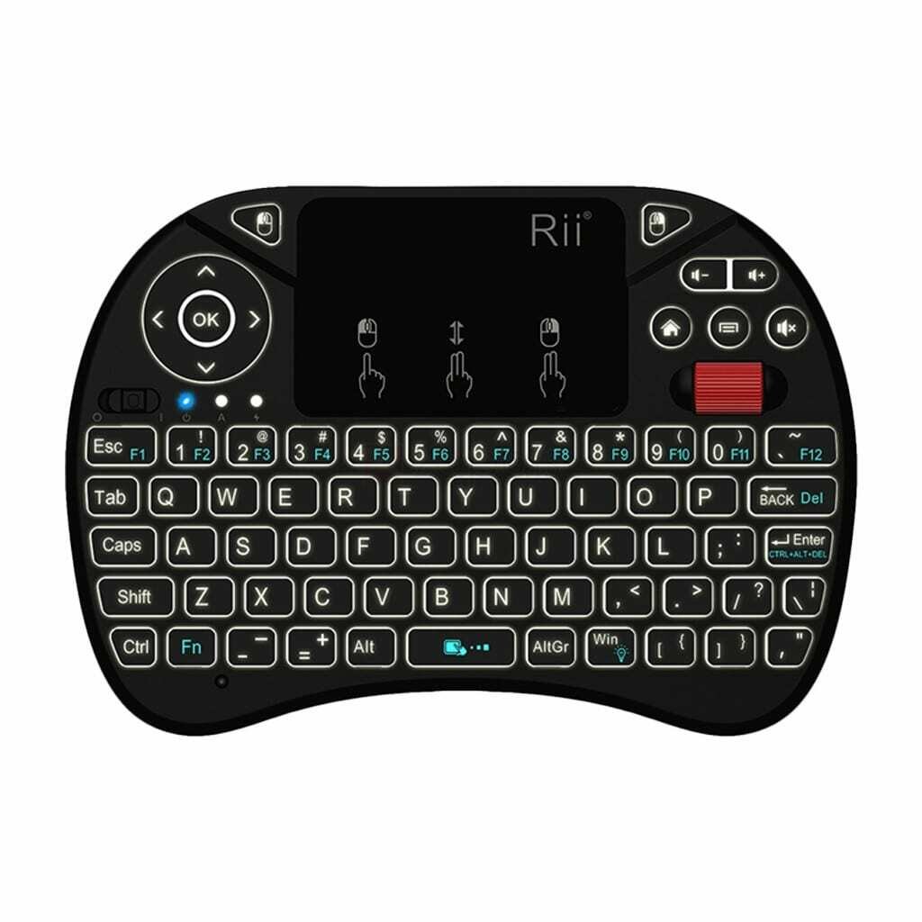 Rii QWERTY RGB Backlighting Media Touchpad with Scroll Wheel - Black