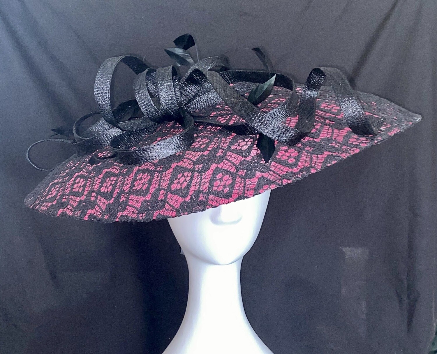 Black and cerise hat