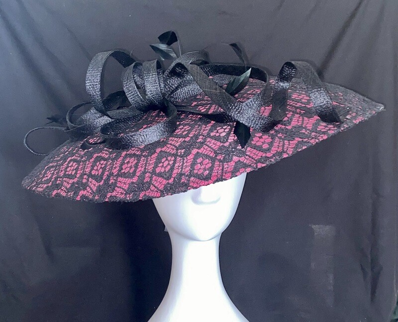 Black and cerise hat