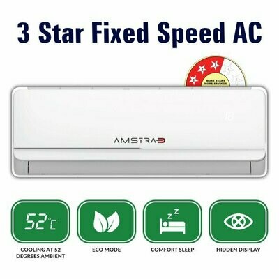 Amstrad 3 Star Fixed Speed Air Conditioner AC 1 TON