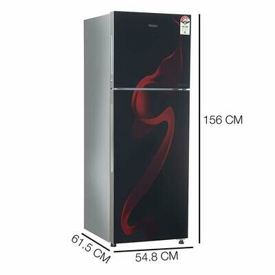 Haier 258 L 4 Star ( 2019 ) Inverter Frost-Free Double Door Refrigerator (HRF-2784PSG-E, Spiral Glass Black)
