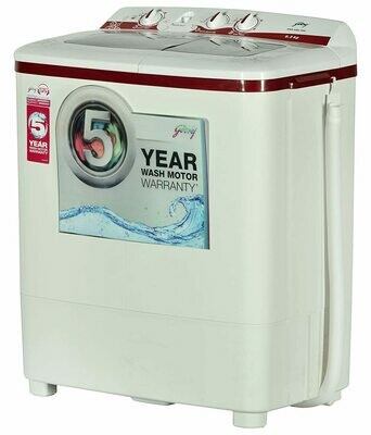 Godrej 6.2 kg Semi-Automatic Top Loading Washing Machine (GWS 6204 PPD Twin Tub, Wine Red)