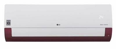 LG 1.5 Ton 5 Star Inverter Split AC (Copper, KS-Q18WNZD, White and Burgundy, 4 Way Swing)