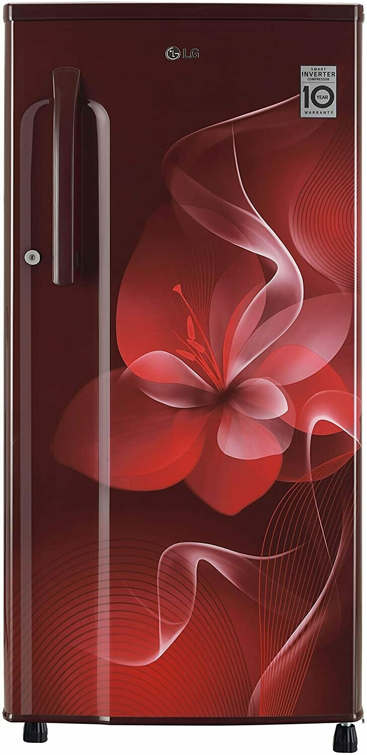 LG 188 L 3 Star Inverter Direct-Cool Single Door Refrigerator (GL-B191KSDX, Scarlet Dazzle)