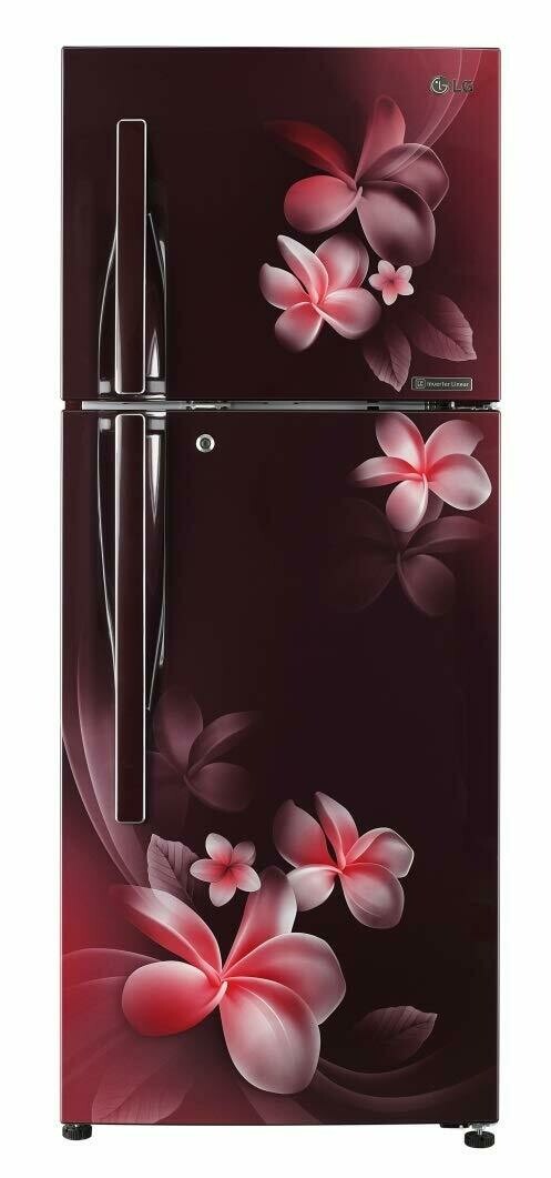 LG 260 L 3 Star Inverter Linear Frost Free Double Door Refrigerator (GL-T292RSPN, Scarlet Plumeria, Convertible)