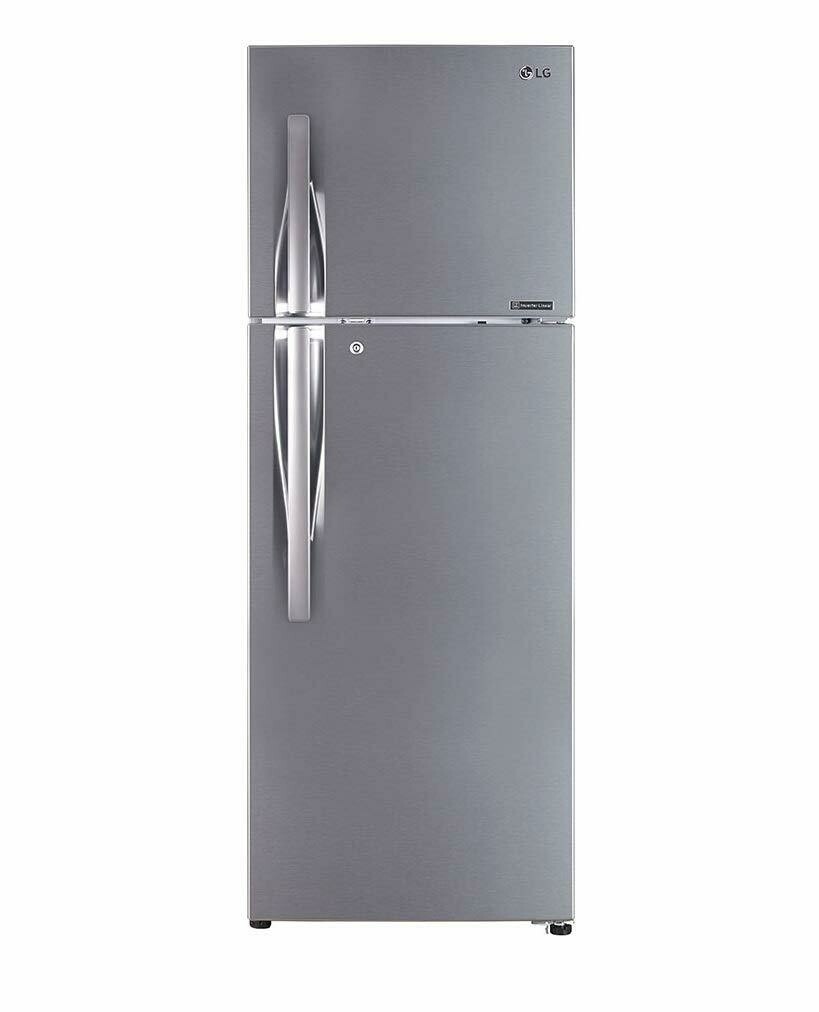 LG 335 L 3 Star Inverter Frost-Free Double-Door Refrigerator (GL-R372JPZN, Shiny Steel,Convertible Box)