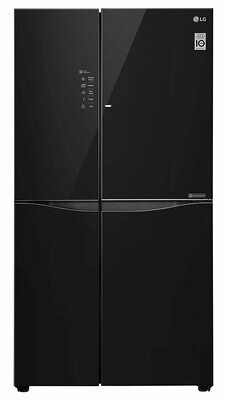 LG 675 L Inverter Frost-Free Door-In-Door Side-by-Side Refrigerator (GC-M247UGBM, Black Glass, LG ThinQ)