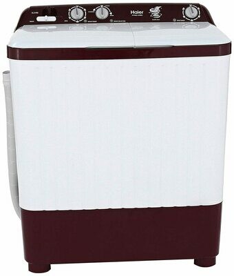 Haier 6.2 kg Semi-Automatic Top Loading Washing Machine (HTW62-187BO, Burgundy)