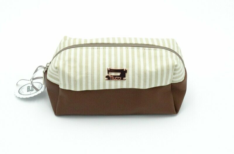 Pencil Pouch Stripes Brown