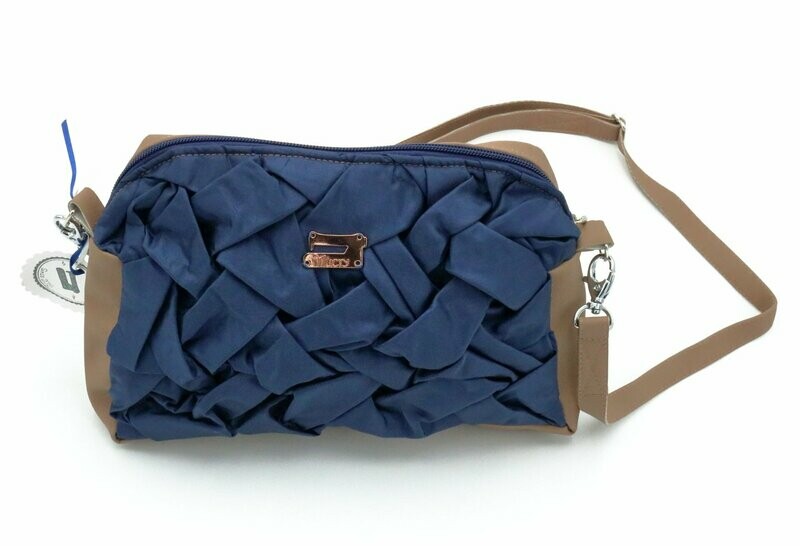 Handtasche Handtasche "Elegant" Dunkelblau (braunes Kunstleder)
