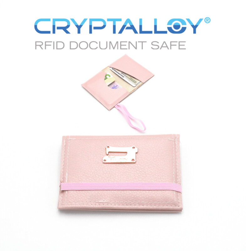 Card Case Leatherette "Pink" with RFID / NFC Protection