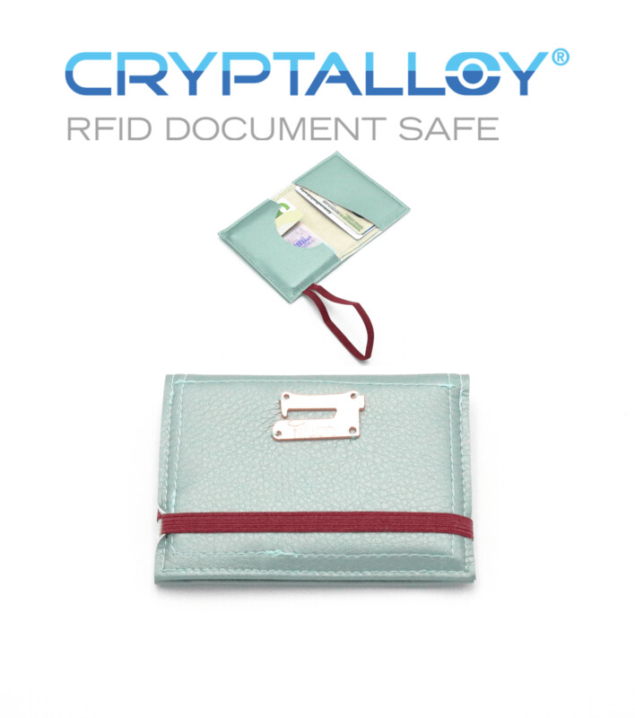 Card Case Leatherette Card Case Leatherette "Dusty Mint" with RFID / NFC Protection