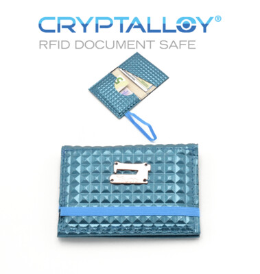 Kartenetui mit RFID Schutz Blau (3D Struktur)