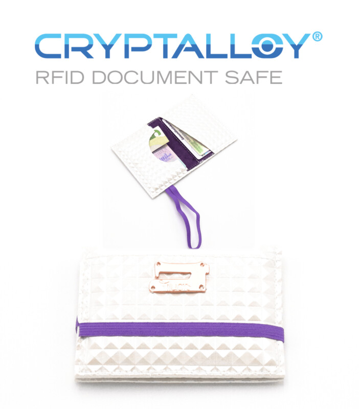 Card Case Leatherette Card Case Leatherette "Pyramid Structure White" with RFID / NFC Protection