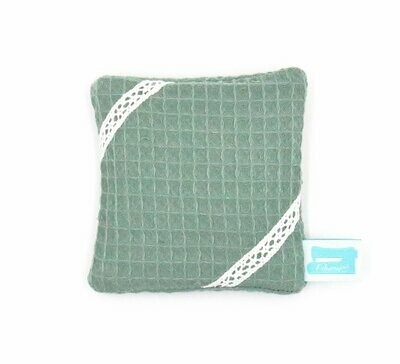 Handwärmer / Kältekissen Waffelpiqué Dusty Mint mit Borte