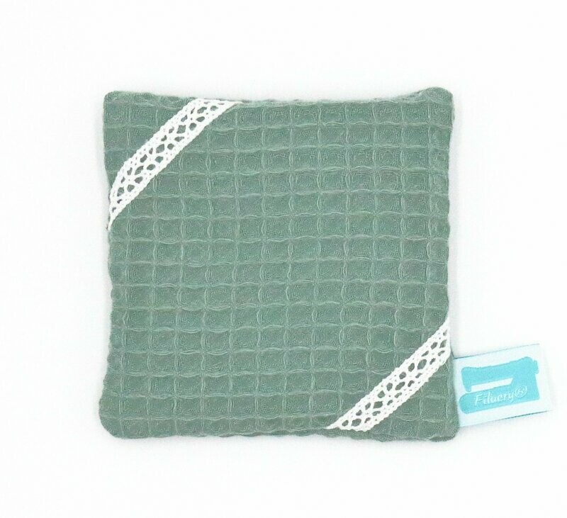 Hülle Hülle "Waffelpiqué Dusty Mint mit Borte" für Handwärmer / Kältekissen