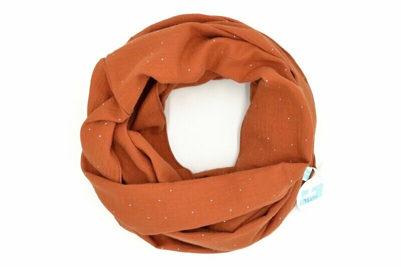 Cotton Musselin Scarf Cotton Musselin Scarf "Silver Drops" Rust