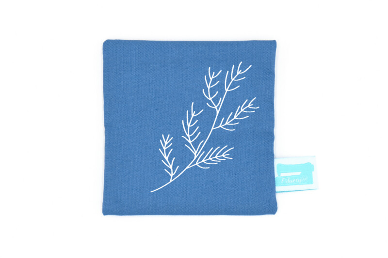 Hülle blau Hülle blau "Tannenzweig" für Handwärmer / Kältekissen