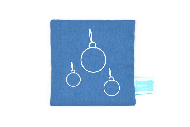 Hülle blau Hülle blau "Weihnachtsbaumkugeln" für Handwärmer / Kältekissen