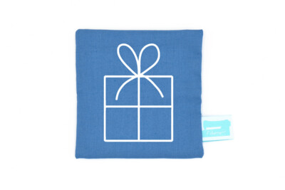 Hülle blau "Geschenk" für Handwärmer / Kältekissen