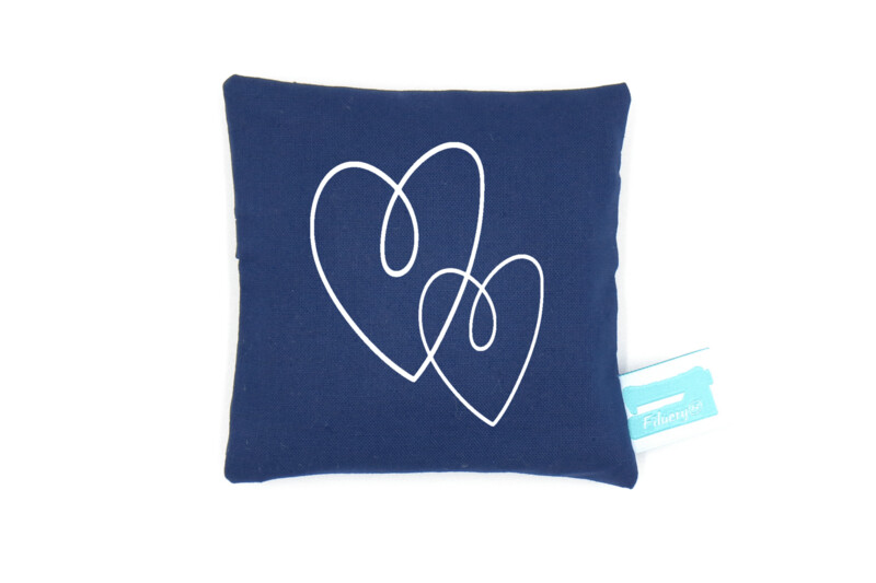 Hand Warmer / Cold Pack dark blue "Intertwined Hearts"