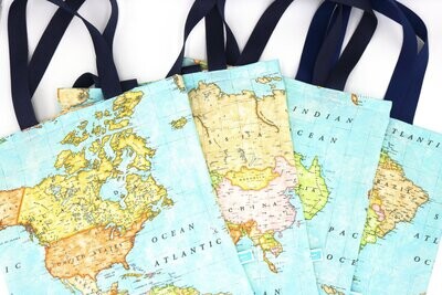Stofftasche Weltkarte - Wähle einen Kontinent