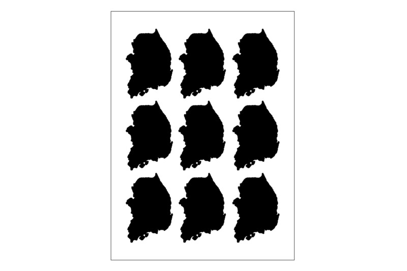 Sticker Sheet Country Outline South Korea Sticker Sheet Country Outline South Korea