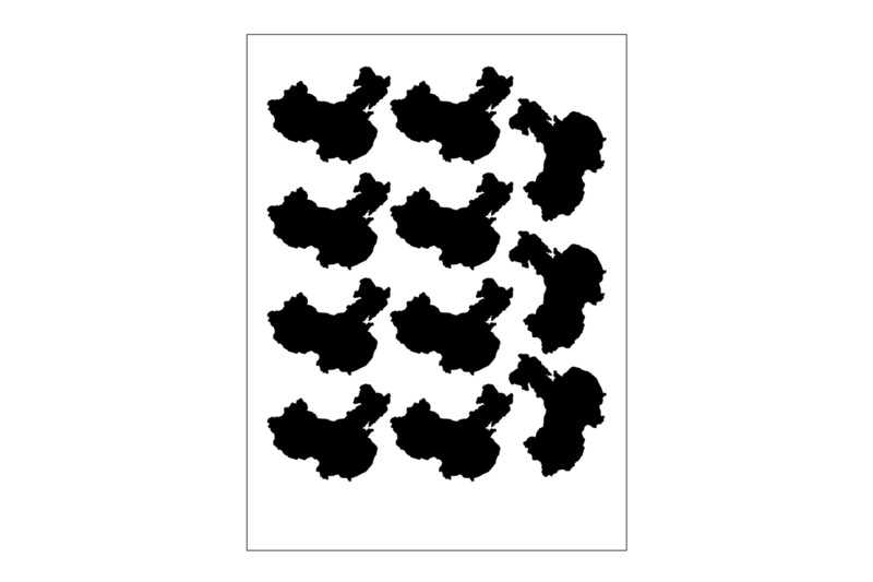 Sticker Sheet Country Outline China Sticker Sheet Country Outline China