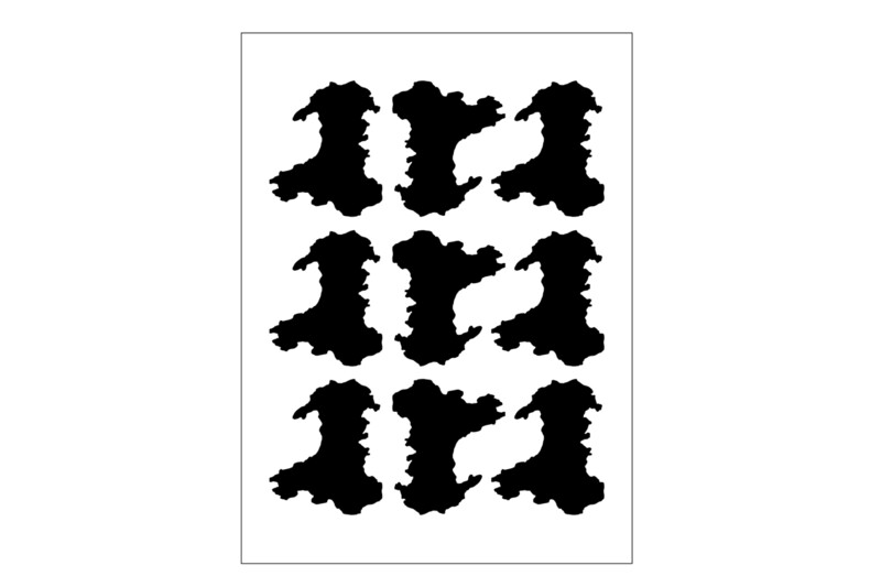 Sticker Sheet Country Outline Wales Sticker Sheet Country Outline Wales