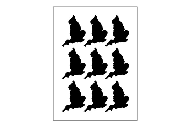 Sticker Sheet Country Outline England Sticker Sheet Country Outline England
