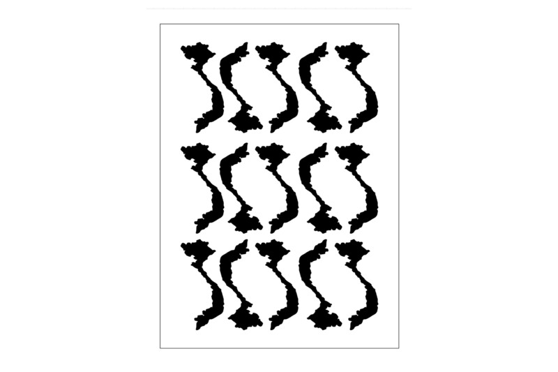 Sticker Sheet Country Outline Vietnam Sticker Sheet Country Outline Vietnam